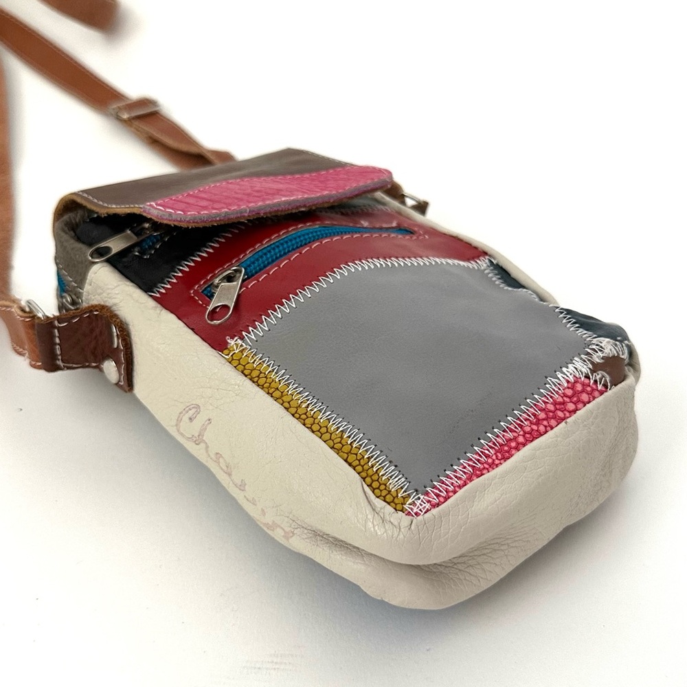 Stylish Leather Patchwork Mini Crossbody Utility … - image 5